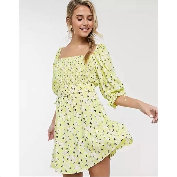 NWT For Love and Lemons Chrysanthemum Belted Mini Dress L - Picture 2 of 16